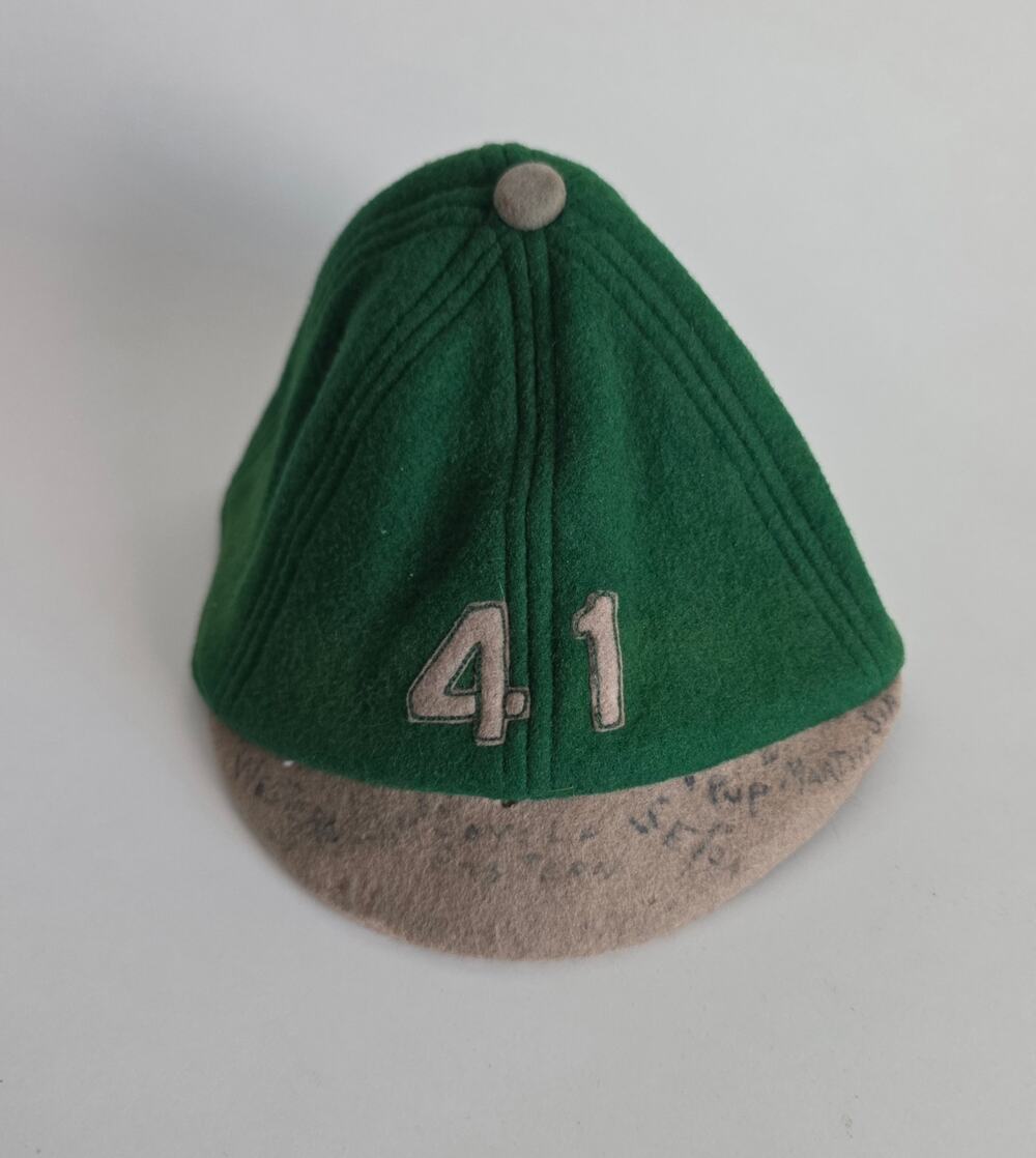 Vintage Green Wool Felt Cone Hat #41 Small Size